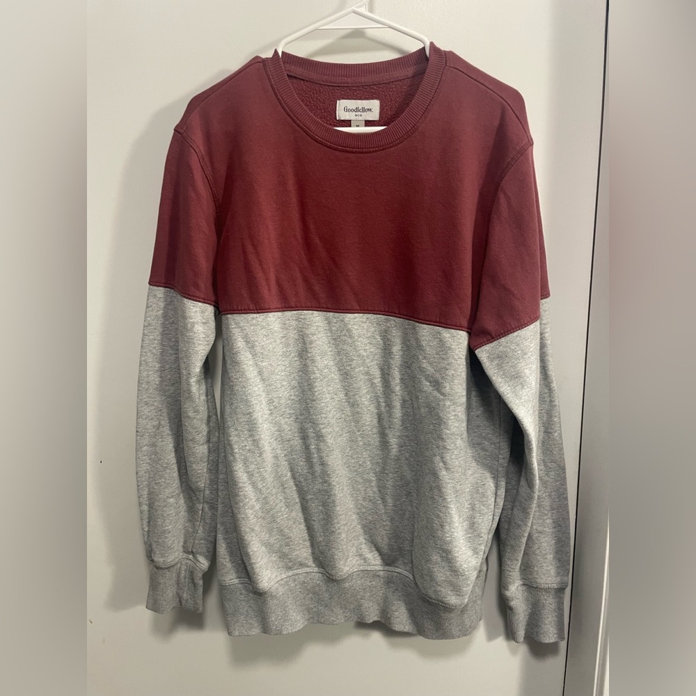 Goodfellow & Co Red and Gray Crewneck Sweater
